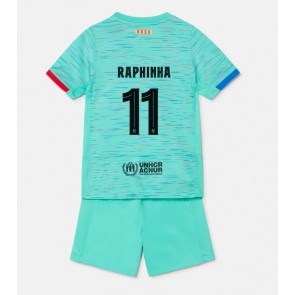Barcelona Raphinha Belloli #11 Koszulka Trzecich Dziecięca 2023-24 Krótki Rękaw (+ Krótkie spodenki)